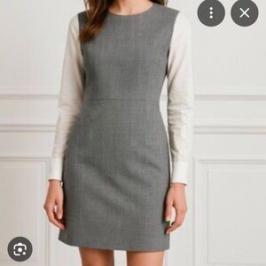 Club Monaco Gray and Cream Long Sleeve Dress never wear new